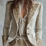 Constance | Blazer sartoriale avorio ricamato