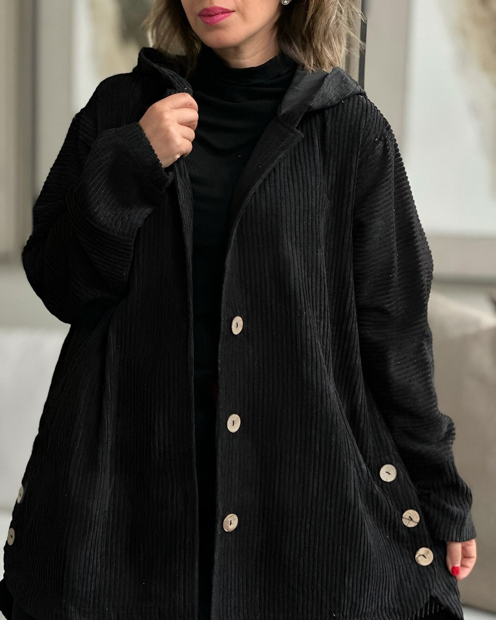 Cordia™ — Giacca in velluto a coste con cappuccio
