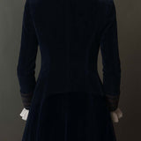 Athénaïs | Giacca Lunga Ricamata Vintage Blu Navy