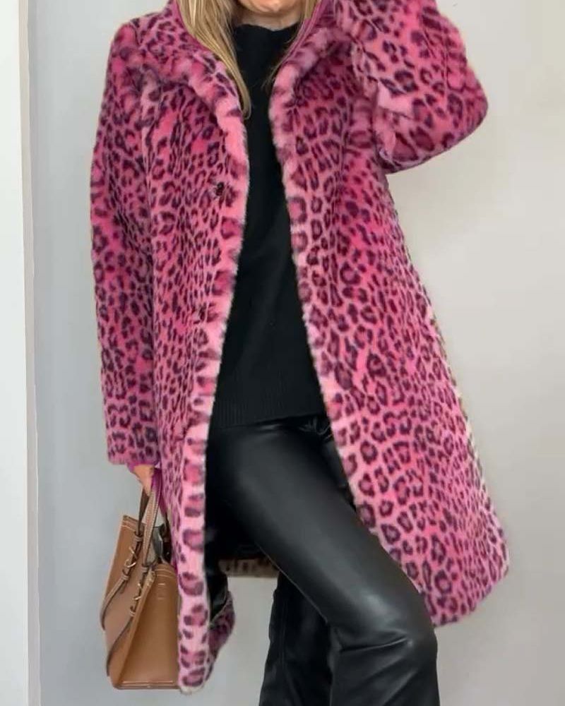 Lysandra — Cappotto lungo da donna leopardato