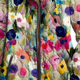Giacca trapuntata da donna con stampa floreale vintage