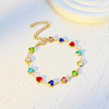 Bracciale con cuori colorati
