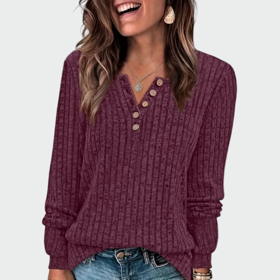 Ema - Maglione da donna in maglia con bottoni