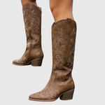 HESTER | STIVALI COWBOY CON RICAMI E ZIP