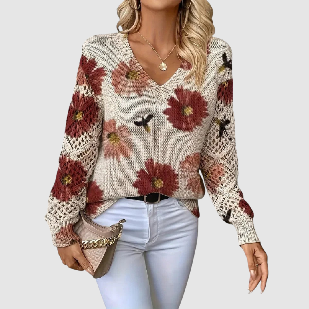 Meda - Maglione elegante con motivo floreale