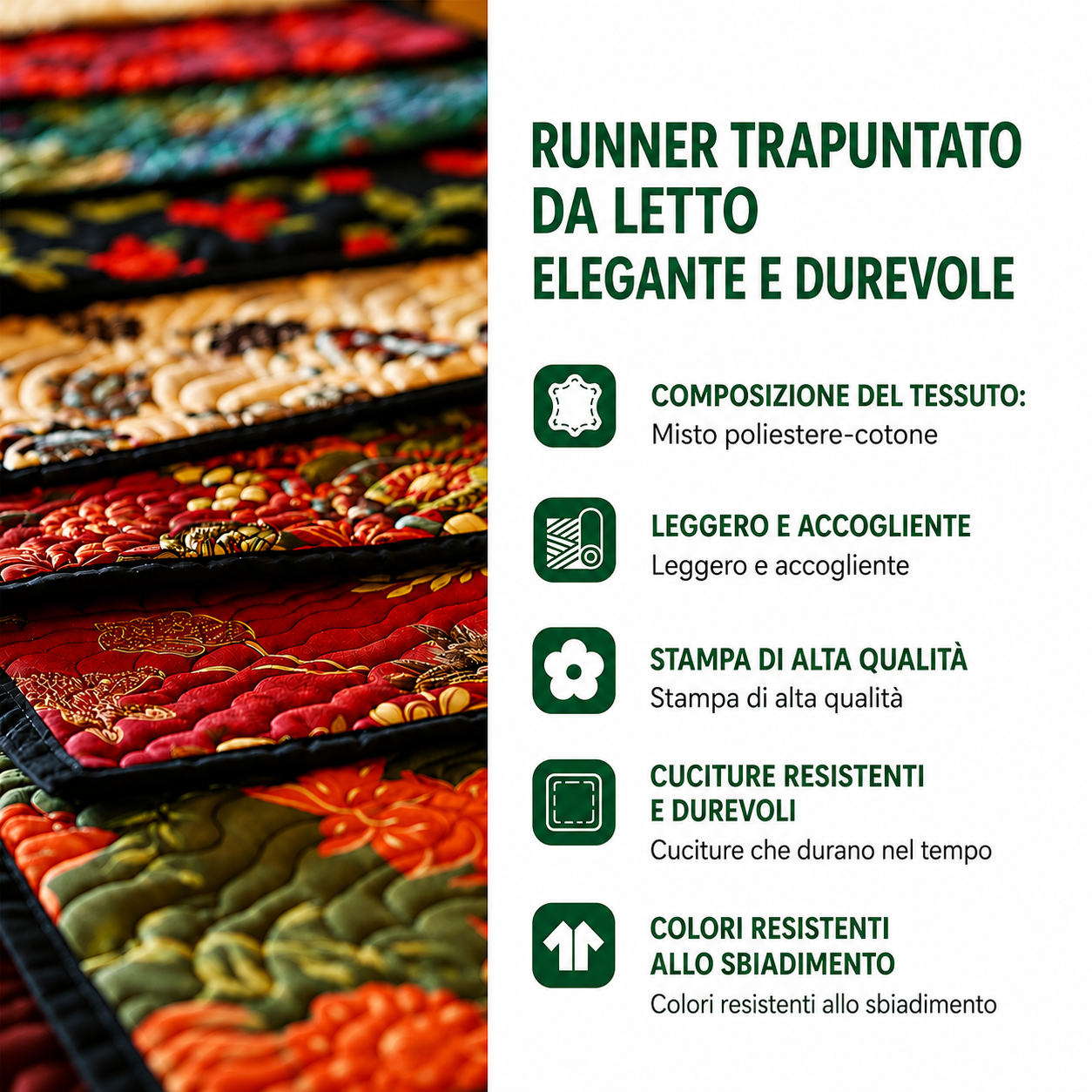 Runner da Letto Trapuntato Magnolia Memories NCU0PT7892