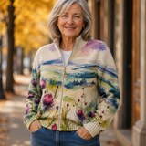 Zelda - Cardigan con zip e motivo cardo scozzese