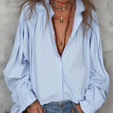 Blusa in Cotone con Maniche a Volant