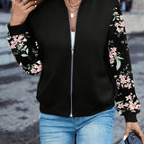 Thea™ — Giacca floreale con collo stile bomber