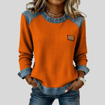 Marta | Felpa Patchwork in Tessuto a Nido d'Ape
