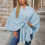Lia™ — Poncho elegante con nodo frontale
