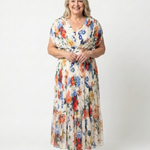 Savannah | Abito Midi Floreale Plissettato