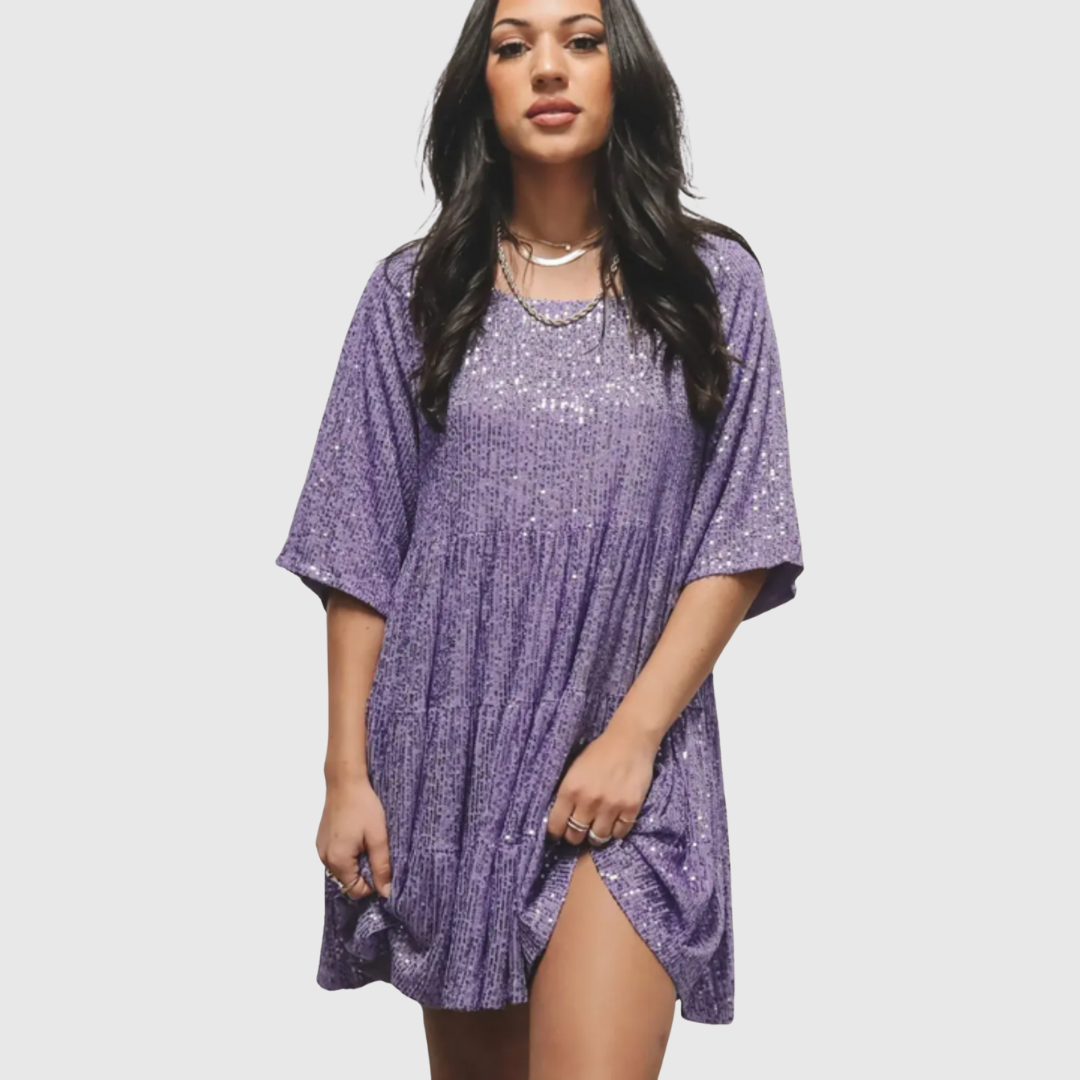 FIANNA | ABITO MAXI FLUIDO CON PAILLETTES