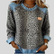 Claudia | Maglione Leopardato con Collo in Denim