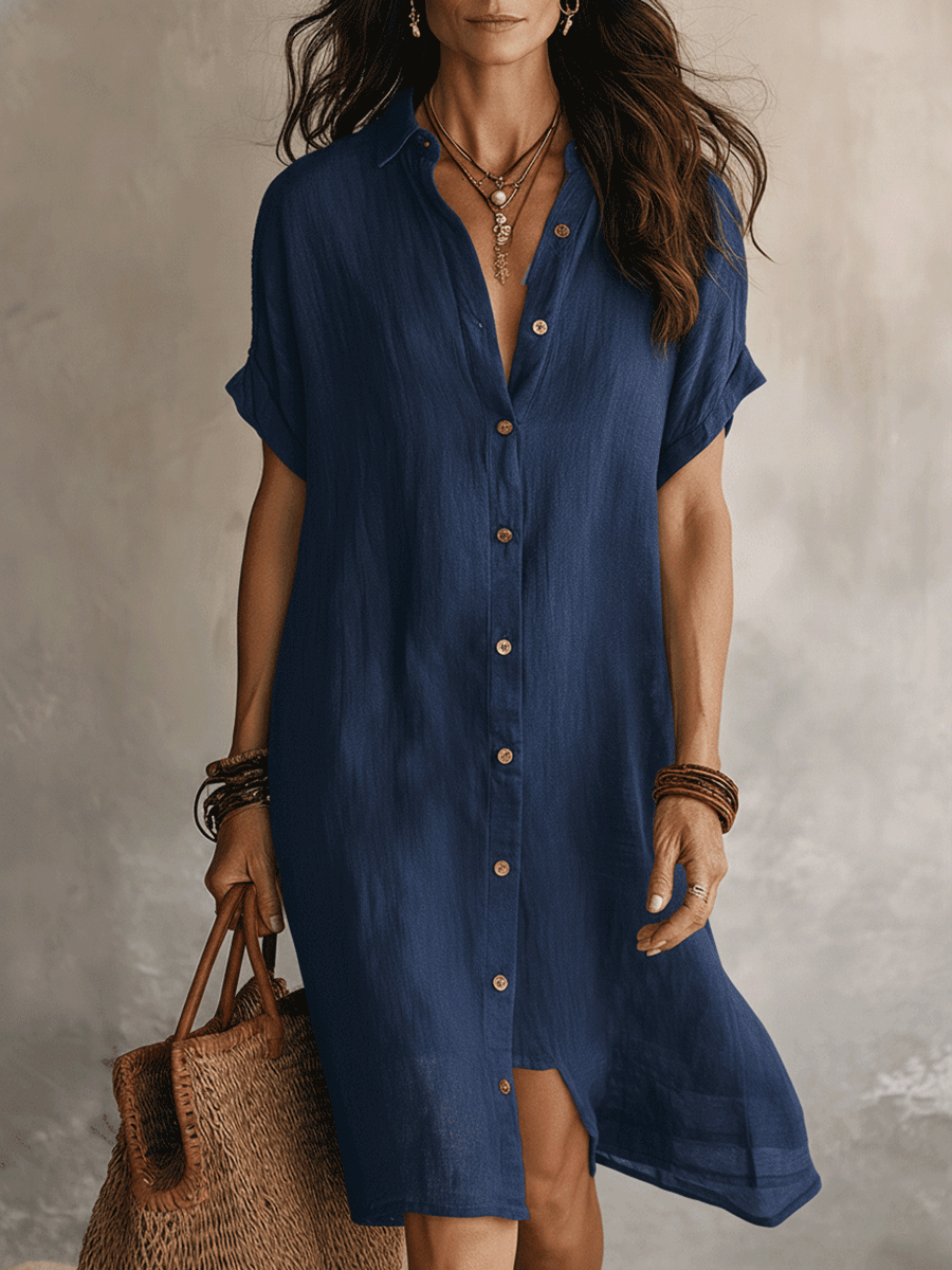 Moderno Boho | Vestito Midi in Lino Senza Sforzo