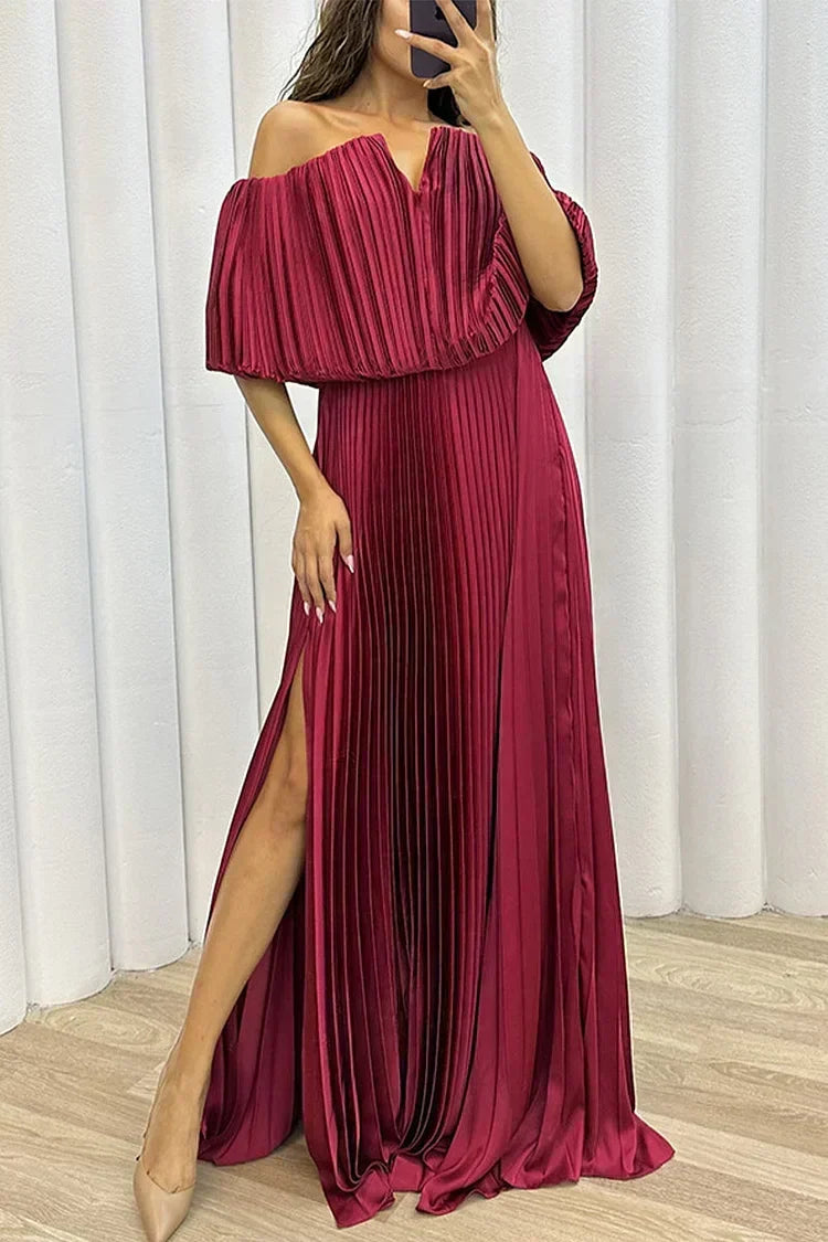 Arabella | Abito Maxi Plissettato Elegante