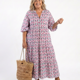 Mireya | Abito Midi con Stampa Geometrica