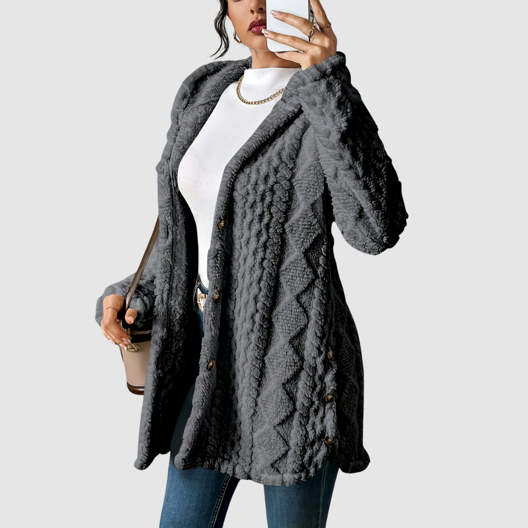 Štěpánka - Cardigan peluche con cappuccio