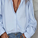 Blusa in Cotone con Maniche a Volant