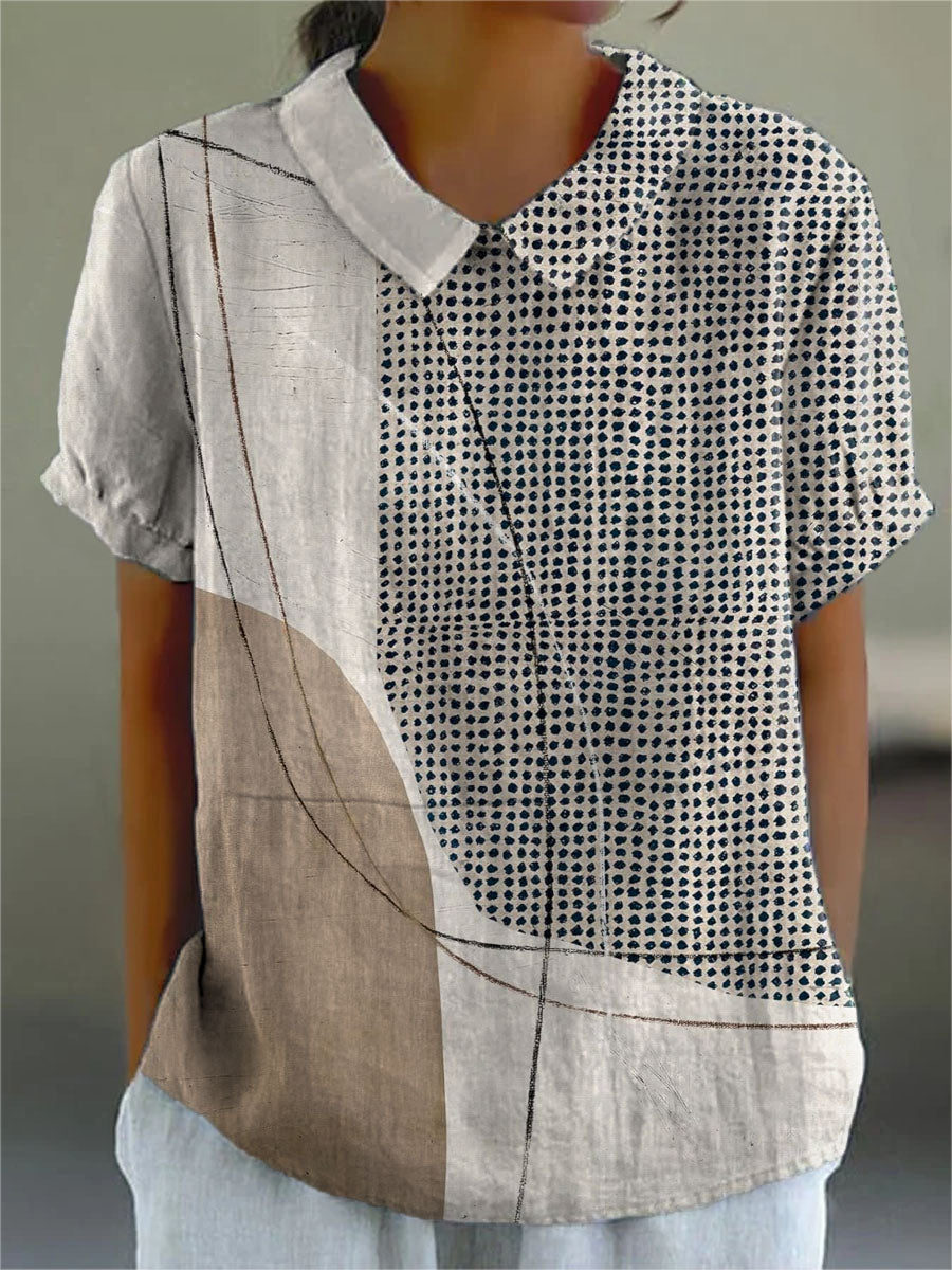 LANA | CAMICIA CON MOTIVO A PUNTI E LINEE