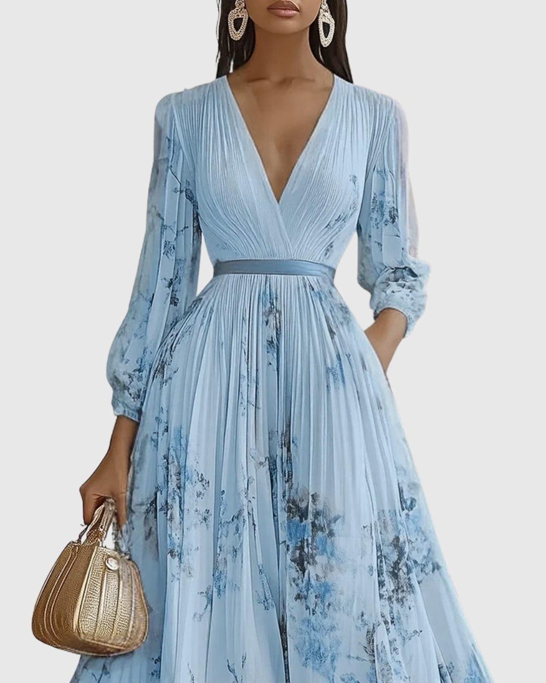 ROWELLA | ABITO MAXI PLISSETTATO