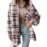 Tallulah™ — Giacca a quadri con cappuccio e vestibilità comoda