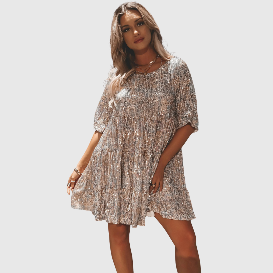 FIANNA | ABITO MAXI FLUIDO CON PAILLETTES