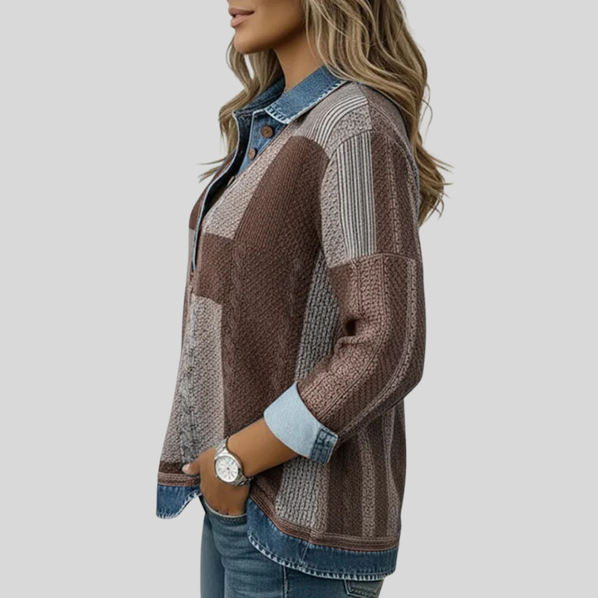 Elena | Felpa Patchwork a Blocchi di Colore