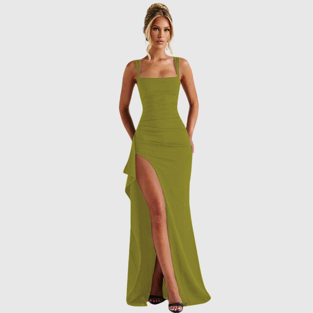 CELL | ABITO MAXI ELEGANTE IN RASO CON SCHIENA SCOPERTA