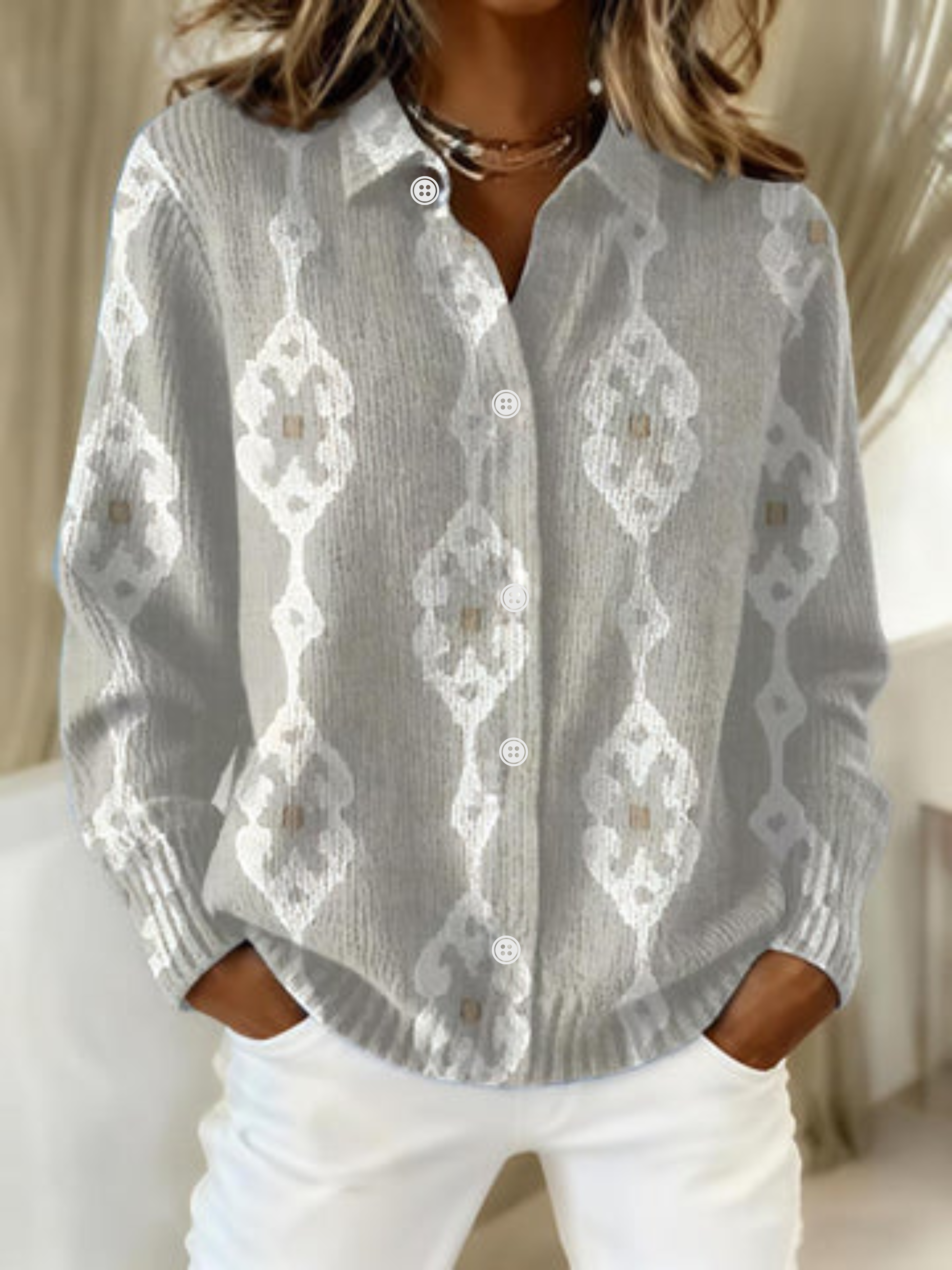 RENAE | BLUSA IN MAGLIA CON MOTIVO A DIAMANTE