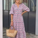 Mireya | Abito Midi con Stampa Geometrica