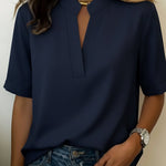 Élise | Blusa a Maniche Corte con Scollo a V