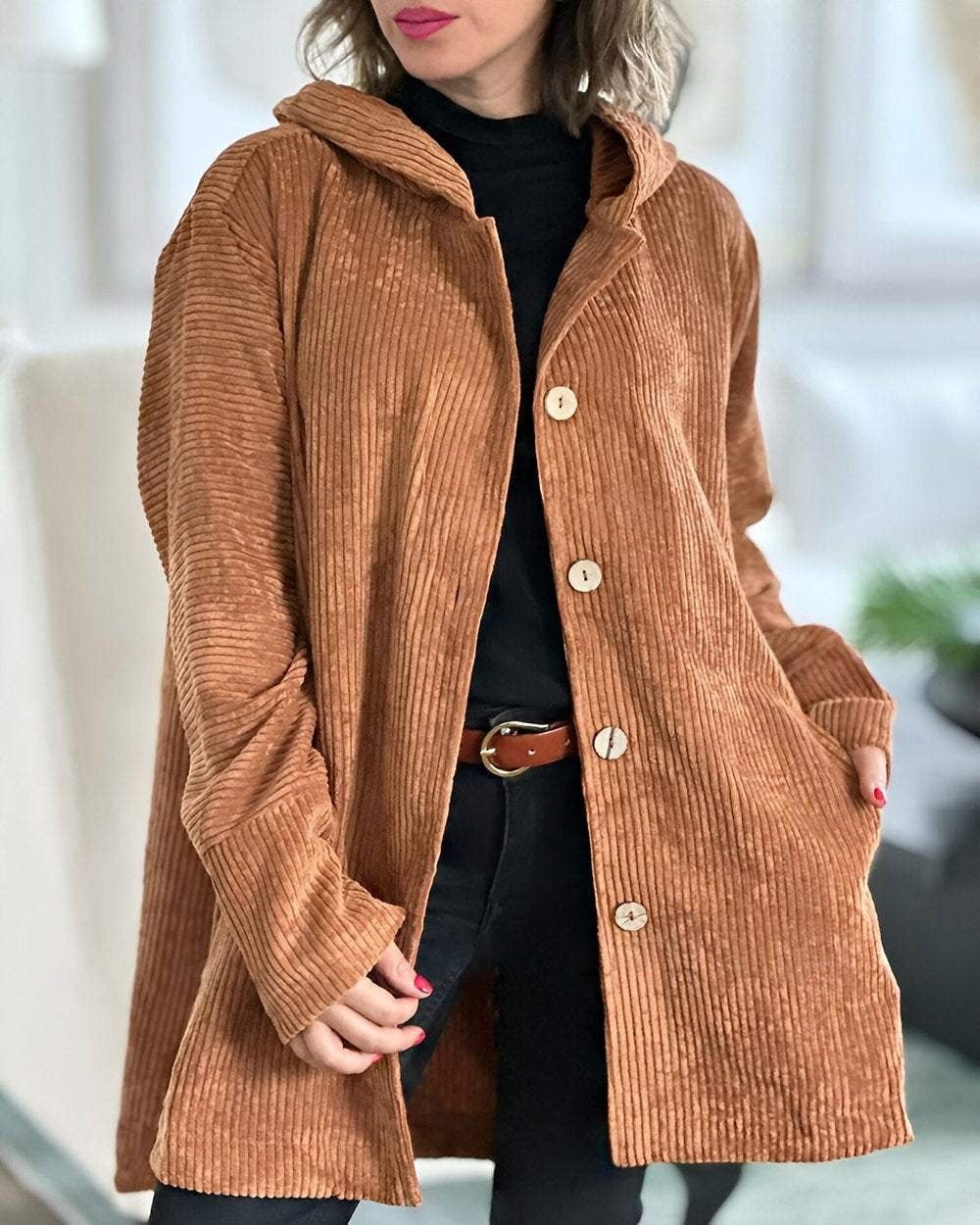 Cordia™ — Giacca in velluto a coste con cappuccio