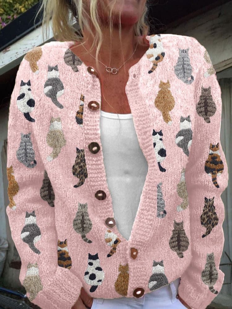 Rita™ | Cardigan con Fantasia Gatto