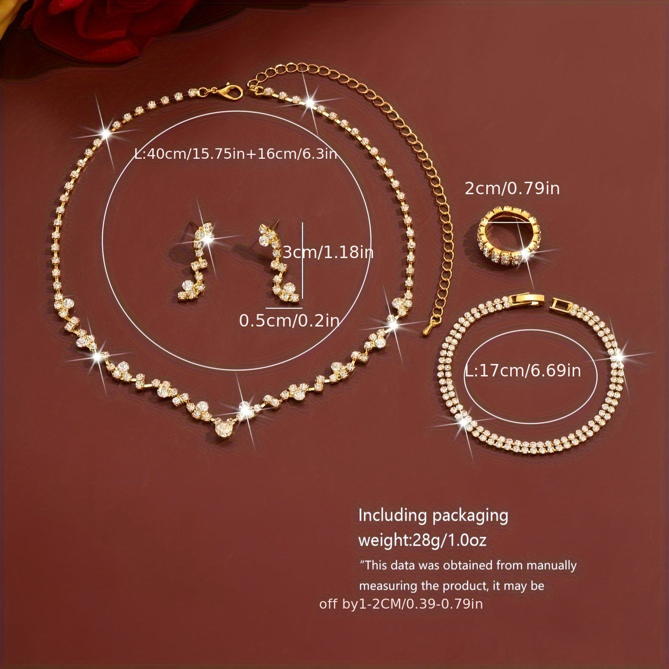Set di Gioielli Elegante 4 Pezzi