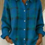 Candida | Cardigan a Quadri in Maglia Morbida