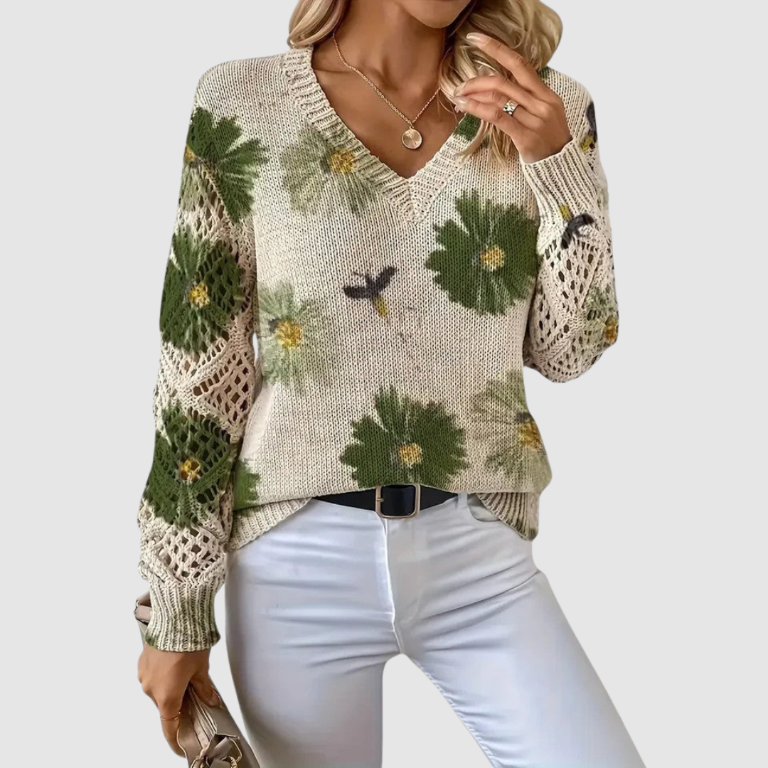 Meda - Maglione elegante con motivo floreale