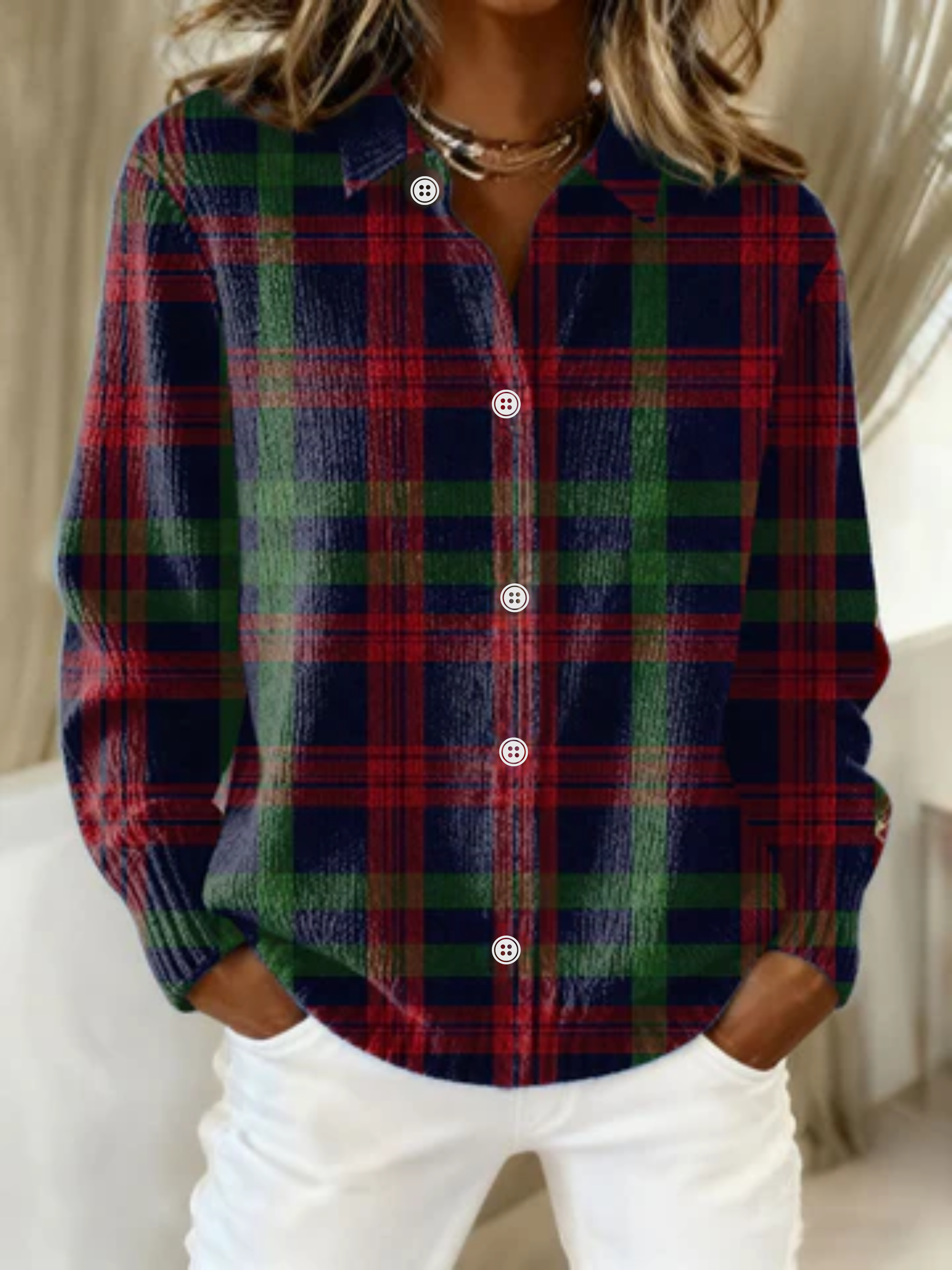 GUNELLE | BLUSA MORBIDA A QUADRI
