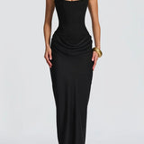 Luna · Vestito maxi con scollo quadrato
