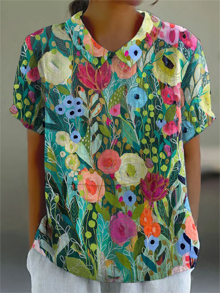 DAISY | CAMICIA FLOREALE EFFETTO ACQUERELLO
