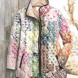 Giacca casual trapuntata da donna a fiori
