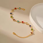 Bracciale con cuori colorati
