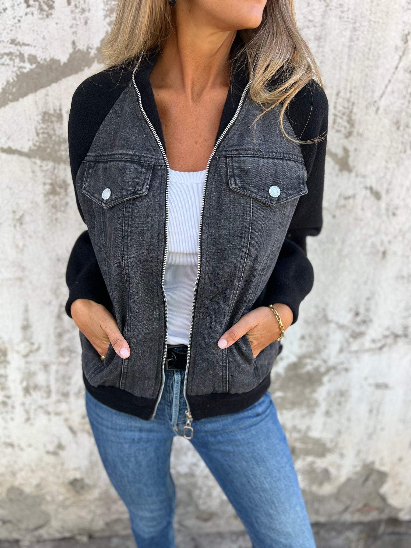 Madison™ — Giacca casual in misto cotone con zip