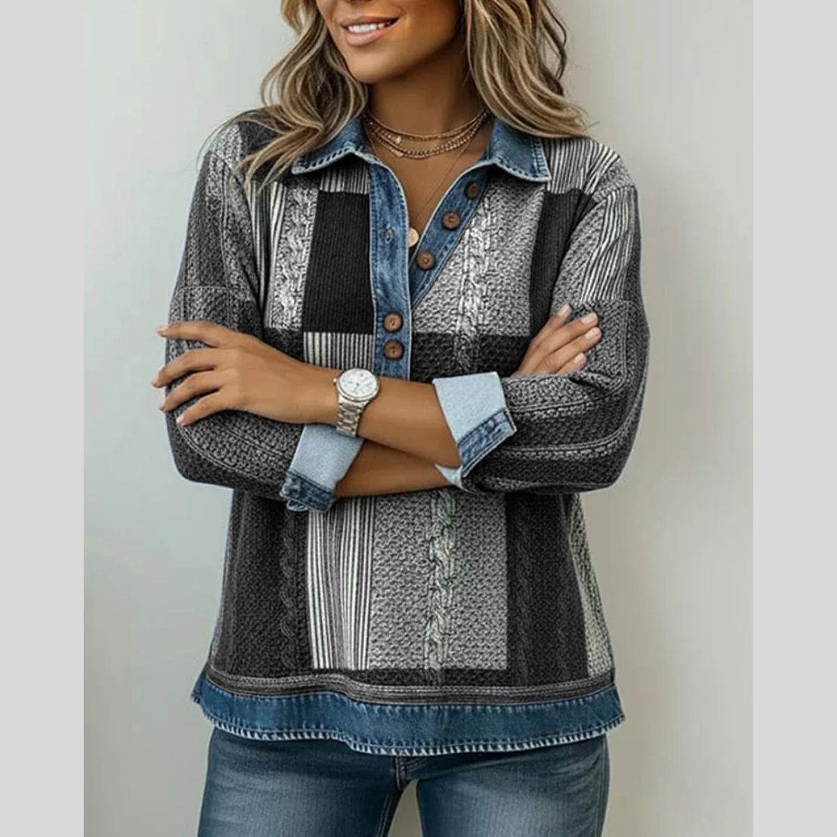 Elena | Felpa Patchwork a Blocchi di Colore