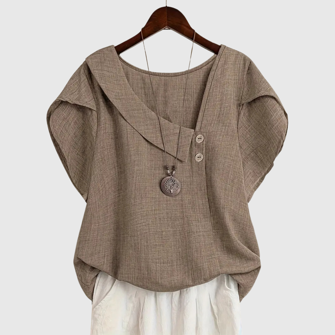MARCELLINE | BLUSA CON SCOLLO ASIMMETRICO