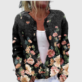 Christine™ | Cardigan nero con rose
