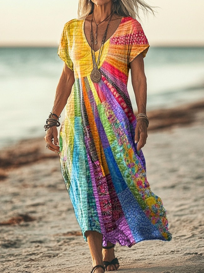 Abito Boho con Motivo Sole