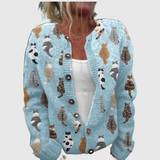 Charline™ | Cardigan con motivo a gatti