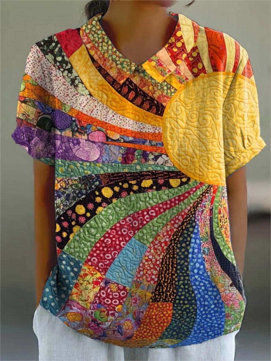 MAINE | CAMICIA PATCHWORK CON MOTIVO A RAGGI