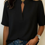 Élise | Blusa a Maniche Corte con Scollo a V
